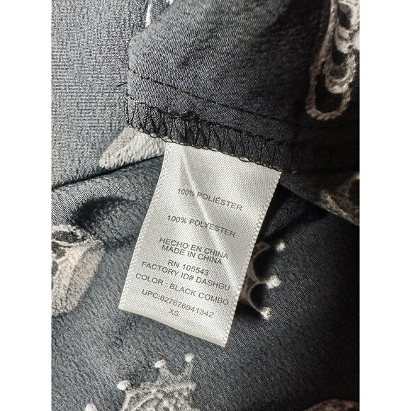 Thakoon Design Nation Top Womens Sz XS Black Crowns V Neck Long Sleeve Blouse - Picture 4 of 6